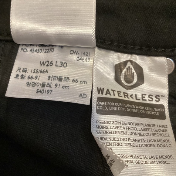 Levi Strauss Black Jeans High Rise Straight Leg Size W 26 L 30 - Picture 5 of 9